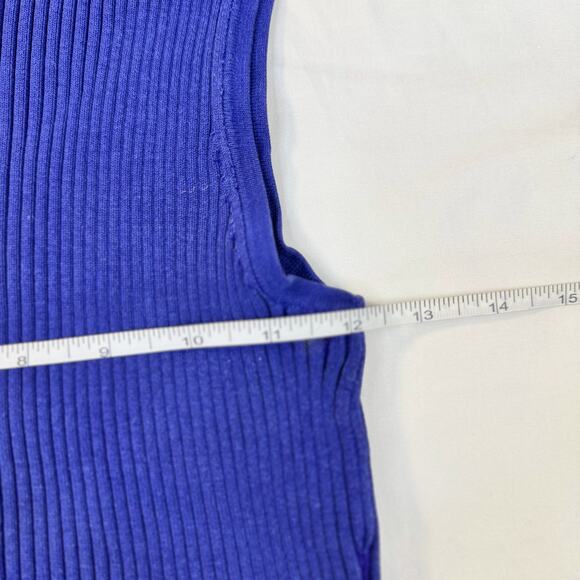 VTG Kasper Silk Cotton Top Blue Women’s Large Dopamine Dressing Longline Y2K 90s - Picture 9 of 11